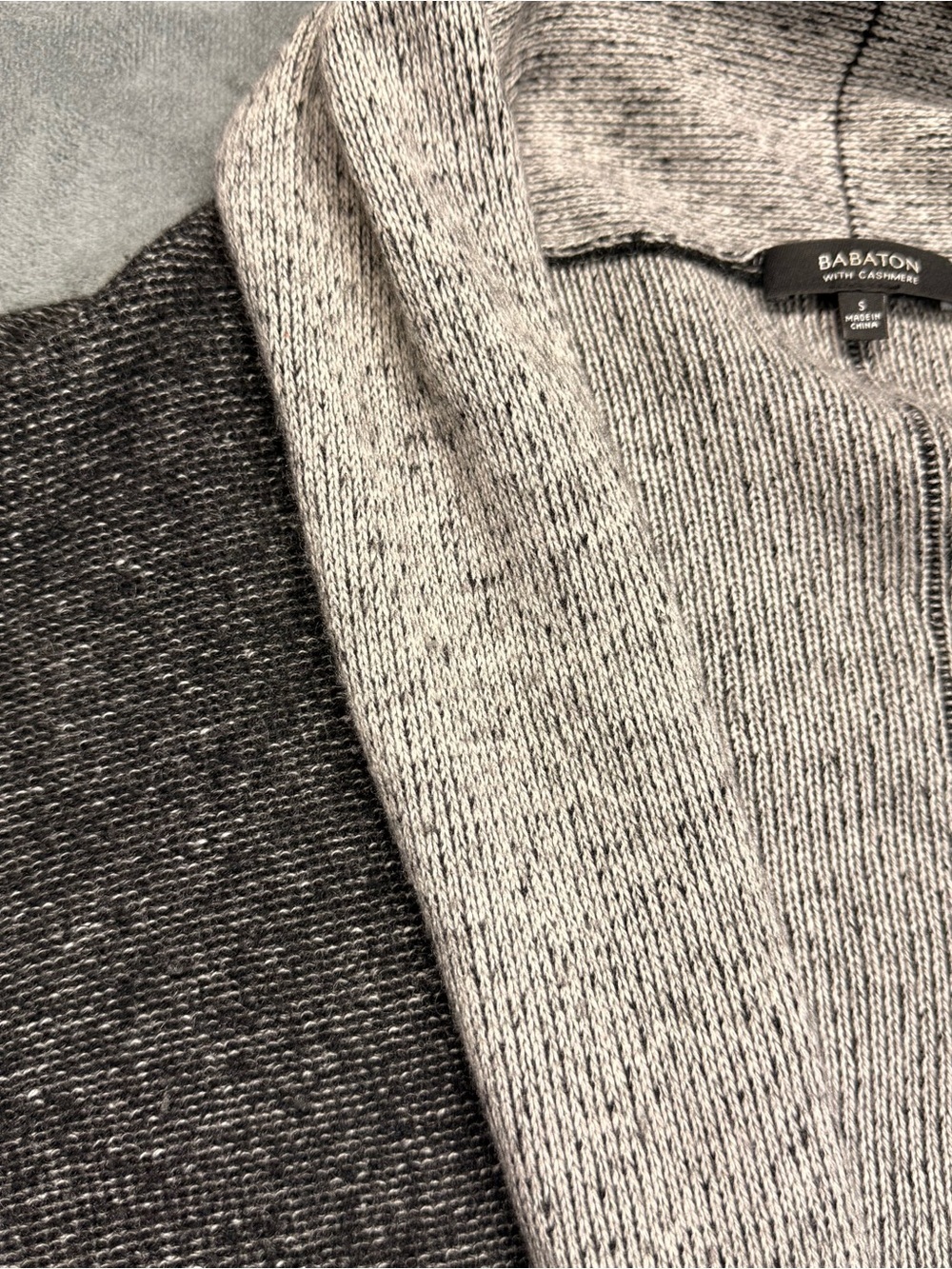Babaton Two-Tone Gray Open-Front Cardigan - Cashmere Blend - Picture 4 of 8